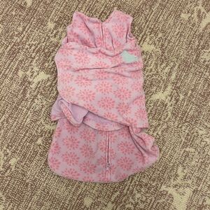 Halo Pink Patterned Fleece SleepSack Velcro Swaddle Newborn